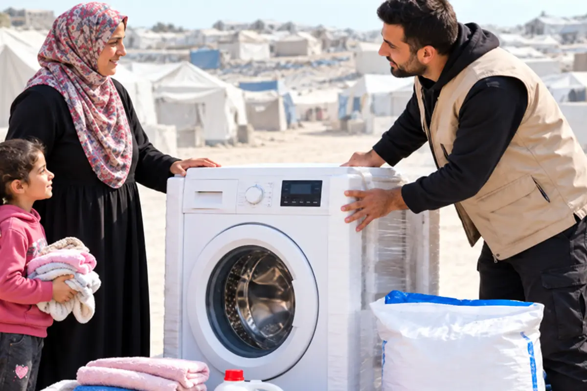 Verenel'den Gazze'de çamaşır makinesi projesi